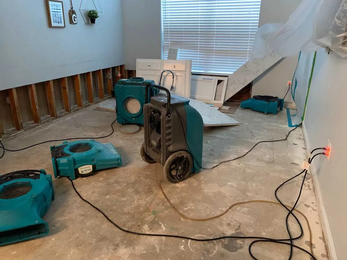 Dehumidifier in flood-cut room for Water Extraction & Removal in Snyderville